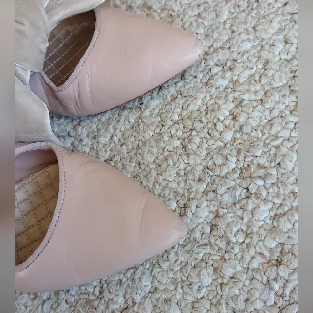 Tory Burch Clara Mules Bow Heel in nude/blush size 7